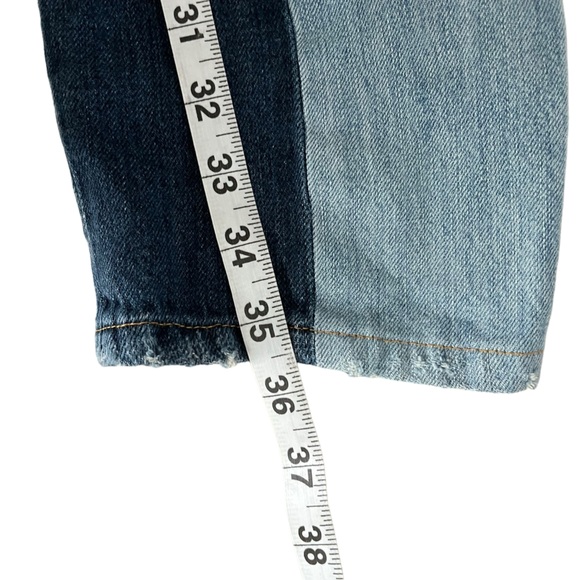 7‎ for all mankind patchwork denim distressed straight leg jeans - Picture 16 of 16